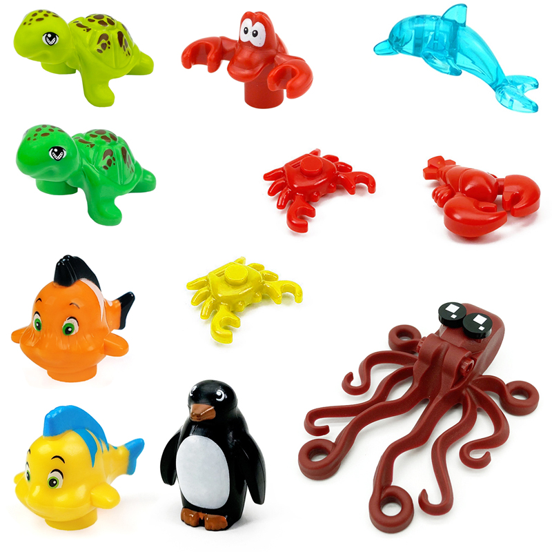 Marine Aquarium Hermit Crab - 해양 생물 동물 MOC 빌딩 블록