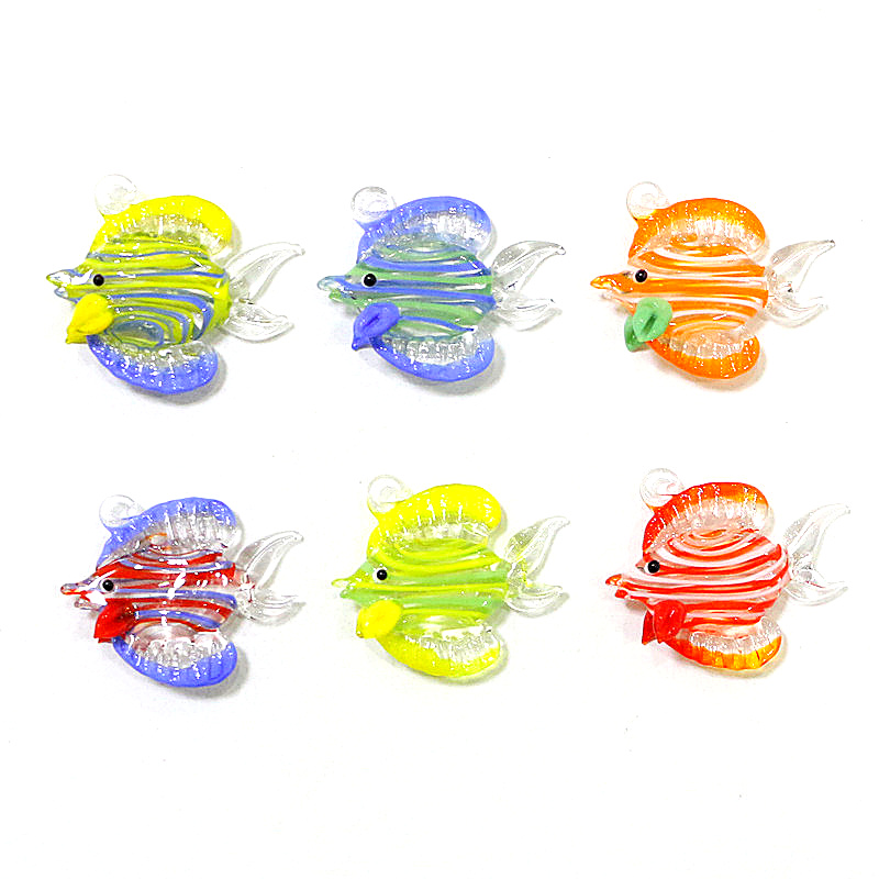 Marine Aquarium Mini - 손으로 만든 열대어 미니어처 유리 펜던트