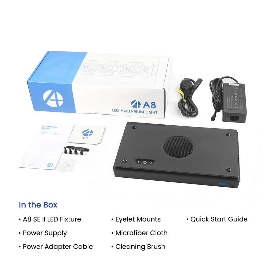 A8SE II Max 및 Blue 240W 풀 스펙트럼 - Aquarium Blue Marine Reef 리뷰 및 가격